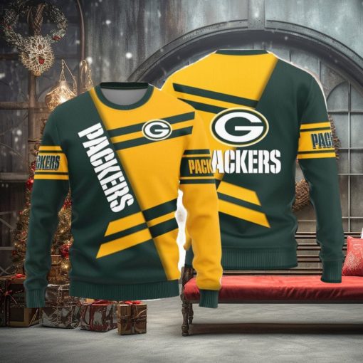 Christmas Sweater Green Bay Packers Basic Pattern Limited Edition 3D Sweater