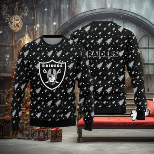 Christmas Sweater Las Vegas Raiders Christmas Pine Tree Patterns Pattern 3D Sweater