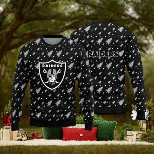 Christmas Sweater Las Vegas Raiders Christmas Pine Tree Patterns Pattern 3D Sweater