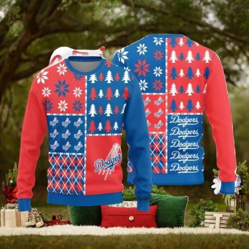 Christmas Sweater Los Angeles Dodgers Christmas Pine Trees Pattern Limited Edition 3D Sweater