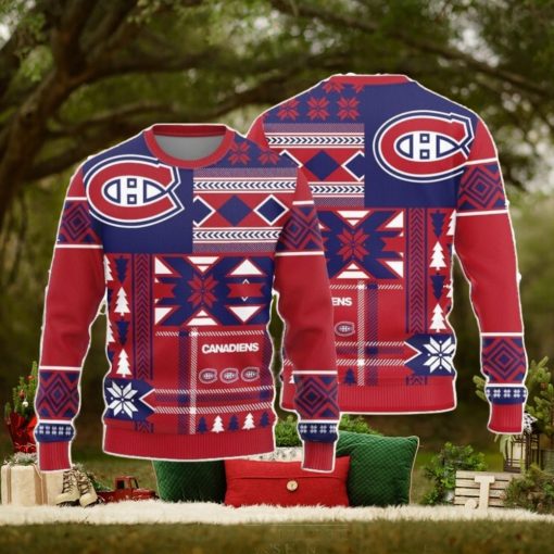 Christmas Sweater Montreal Canadiens Christmas Snowflakes Pattern Limited Edition 3D Sweater
