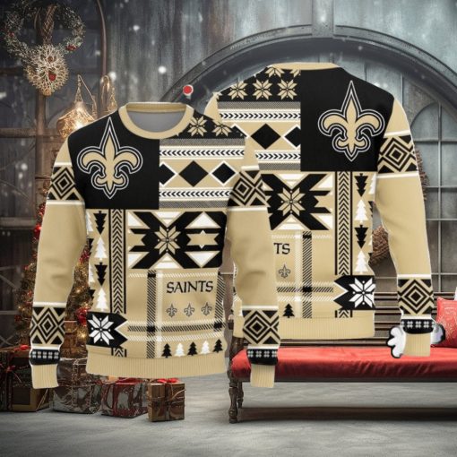 Christmas Sweater Orleans Saints Christmas Snowflakes Pattern Limited Edition 3D Sweater