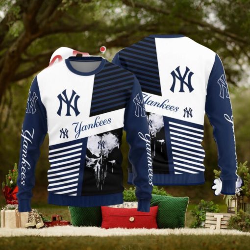 Christmas Sweater York Yankees Skull Pattern Limited Edition 3D Sweater