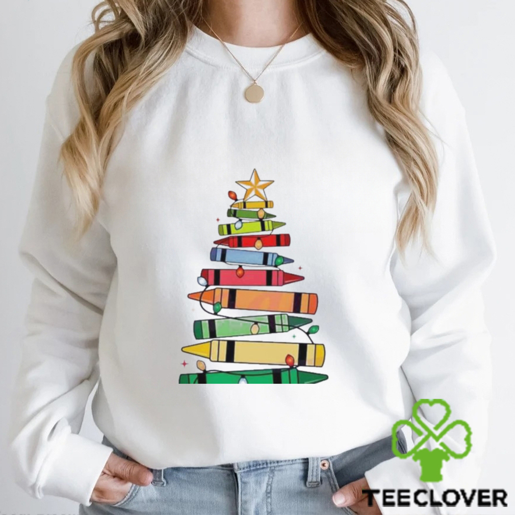 Christmas Teacher Crayon Christmas Tree Shirt Christmas Teacher Crayon Christmas Tree Shirt
