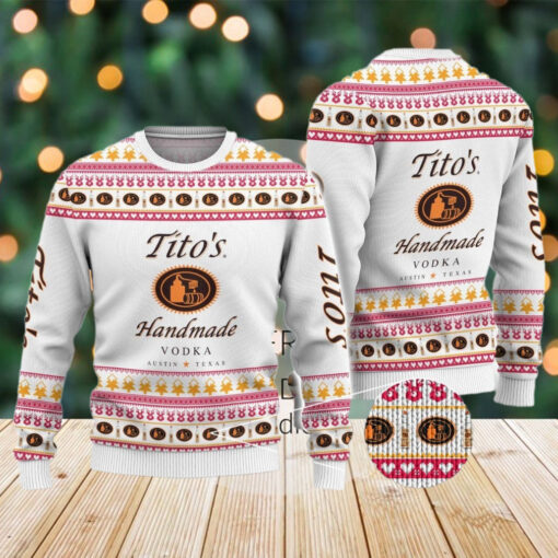 Christmas Tito Vodka Ugly Sweater, Mens Drinking Christmas Sweater, Vodka Sweaters For Men, Titos Shirt