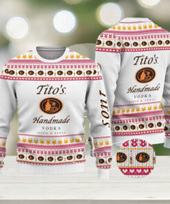 Christmas Tito Vodka Ugly Sweater, Mens Drinking Christmas Sweater, Vodka Sweaters For Men, Titos Shirt