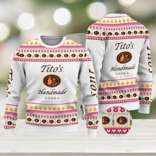 Christmas Tito Vodka Ugly Sweater, Mens Drinking Christmas Sweater, Vodka Sweaters For Men, Titos Shirt