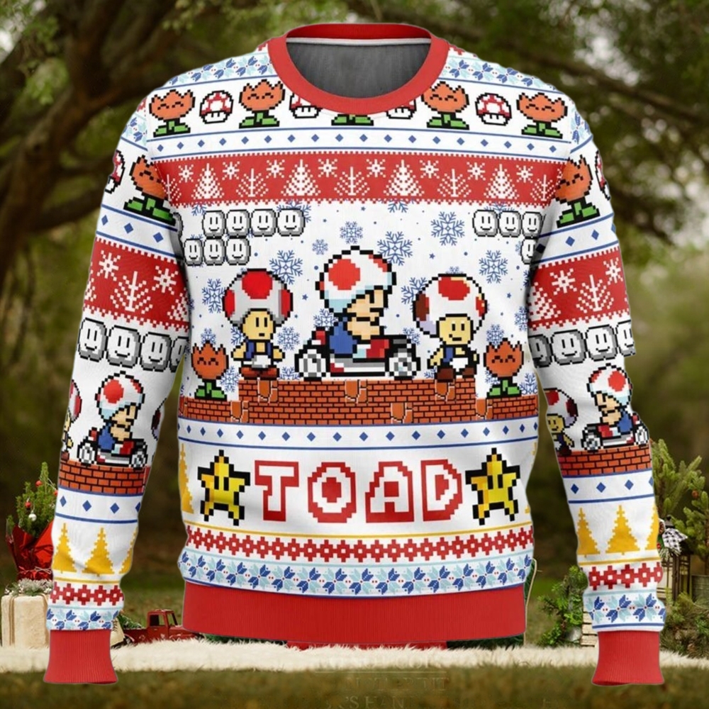Christmas Toad Ugly Sweater, Super Mario Christmas Shirt, Family Christmas Sweater, Retro Video Game Xmas Sweatshirt, Gift For Gamer Christmas Toad Ugly Sweater, Super Mario Christmas Shirt, Family Christmas Sweater, Retro Video Game Xmas Sweatshirt, Gift For Gamer