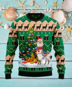 Christmas Tree Llama Ugly Christmas Sweater Gift Knitting Sweater
