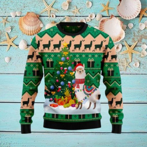 Christmas Tree Llama Ugly Christmas Sweater Gift Knitting Sweater