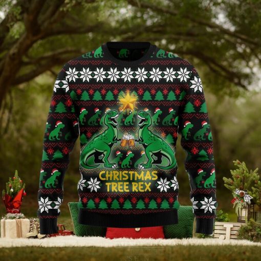Christmas Tree Rex Ugly Christmas Sweater Gift Men Women