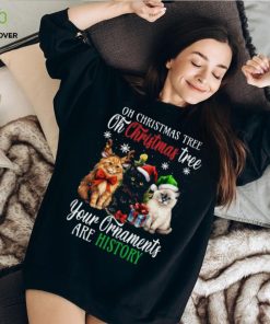 Christmas Tree Your Ornaments Are History Christmas Cat Classic T Shirt