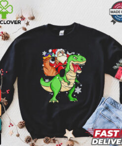 Christmas Trex Dinosaur Santa Claus Riding Trex Xmas Shirt