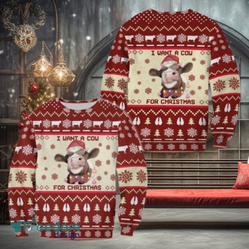 Christmas Ugly Christmas Sweater, Cow Ugly Christmas Sweater
