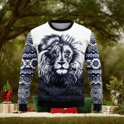 Christmas Ugly Sweater Awesome Lion Funny Gift For Men And Women