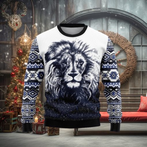 Christmas Ugly Sweater Awesome Lion Funny Gift For Men And Women