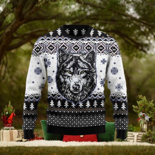 Christmas Ugly Sweater Awesome Wolf Funny Gift For Men And Women