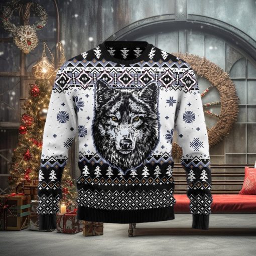 Christmas Ugly Sweater Awesome Wolf Funny Gift For Men And Women