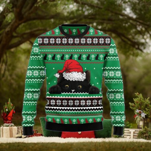 Christmas Ugly Sweater Black Cat Hide Funny Sweater Gift For Men And Women