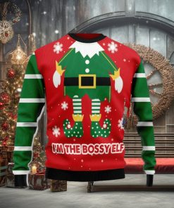 Christmas Ugly Sweater Bossy Elf Funny Sweater Gift For Men And Women