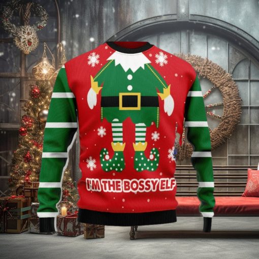 Christmas Ugly Sweater Bossy Elf Funny Sweater Gift For Men And Women