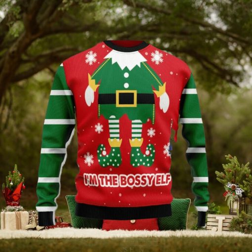 Christmas Ugly Sweater Bossy Elf Funny Sweater Gift For Men And Women
