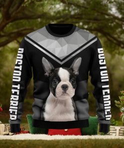 Christmas Ugly Sweater Boston Terrier Funny Sweater Gift For Men And Women