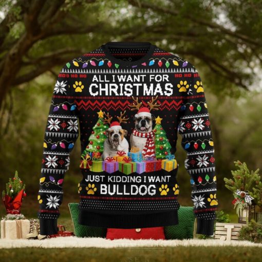 Christmas Ugly Sweater Bulldog Christmas Funny Sweater Gift For Men And Women