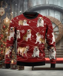 Christmas Ugly Sweater Bulldog Xmas Funny Sweater Gift For Men And Women