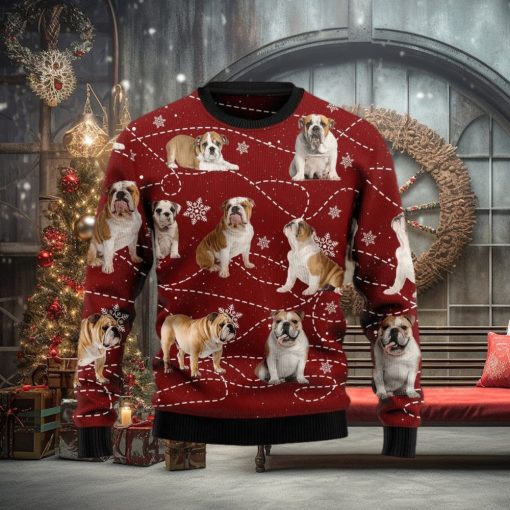 Christmas Ugly Sweater Bulldog Xmas Funny Sweater Gift For Men And Women