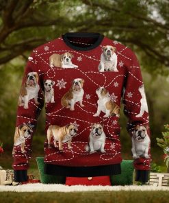 Christmas Ugly Sweater Bulldog Xmas Funny Sweater Gift For Men And Women