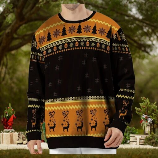 Christmas Ugly Sweater, Casual Crew Neck, Polyester Knit Fabric with Medium Stretch, Festive Long Sleeve Holiday Jumper with Portrait Pattern, for Him, Husband, Dad, Boyfriend