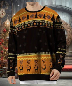 Christmas Ugly Sweater, Casual Crew Neck, Polyester Knit Fabric with Medium Stretch, Festive Long Sleeve Holiday Jumper with Portrait Pattern, for Him, Husband, Dad, Boyfriend
