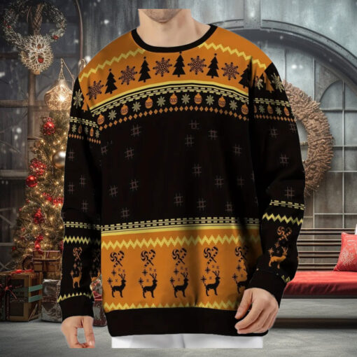 Christmas Ugly Sweater, Casual Crew Neck, Polyester Knit Fabric with Medium Stretch, Festive Long Sleeve Holiday Jumper with Portrait Pattern, for Him, Husband, Dad, Boyfriend