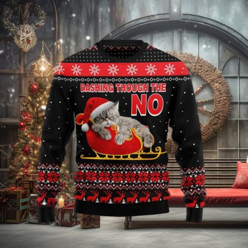 Christmas Ugly Sweater Cat Dashing Funny Sweater Gift For Men And Women
