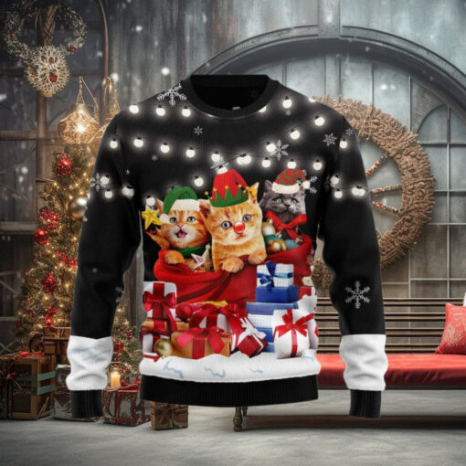Christmas Ugly Sweater Cat Gifts Noel Funny Sweater Gift