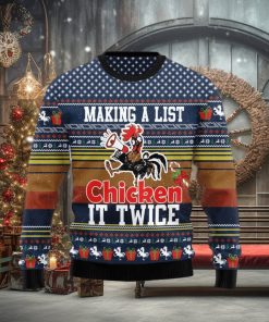 Christmas Ugly Sweater Chicken It Twice Funny Sweater Gift For Men And Women