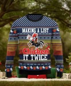Christmas Ugly Sweater Chicken It Twice Funny Sweater Gift For Men And Women