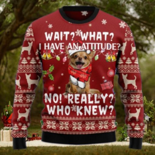 Christmas Ugly Sweater Chihuahua Attitude Funny Sweater Gift For Men And Women