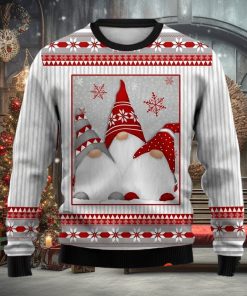 Christmas Ugly Sweater Christmas Gnome Print Crew Neck Sweatshirt Christmas