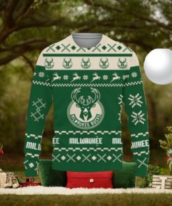 Christmas Ugly Sweater Snow Santa Pattern Logo Milwaukee Bucks Hot Trend For Fans Club