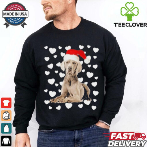 Christmas Weimaraner Santa Hat Holiday Dog Shirt