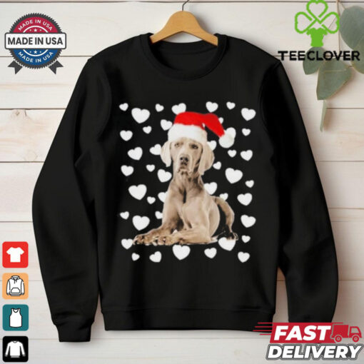 Christmas Weimaraner Santa Hat Holiday Dog Shirt