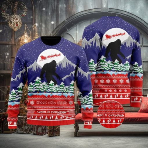 Christmas With Bigfoot Ugly Christmas Sweater