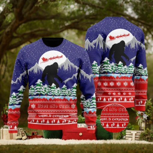 Christmas With Bigfoot Ugly Christmas Sweater