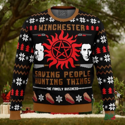 Christmas With The Winchesters Supernatural Casual Ugly Sweater
