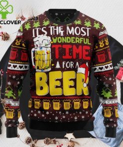 Christmas Wonderful Time For A Beer Ugly Christmas Sweater, Xmas Sweatshirt