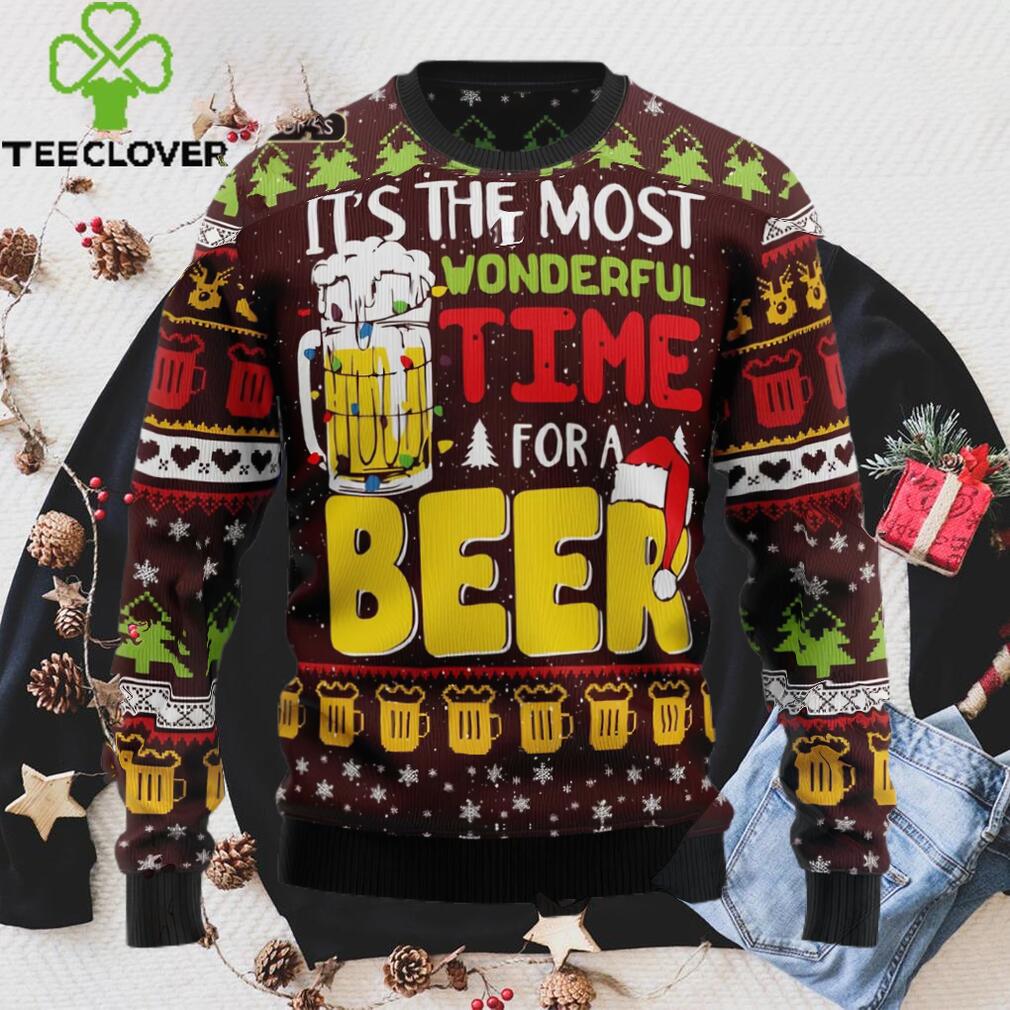 Christmas Wonderful Time For A Beer Ugly Christmas Sweater, Xmas Sweatshirt Christmas Wonderful Time For A Beer Ugly Christmas Sweater, Xmas Sweatshirt