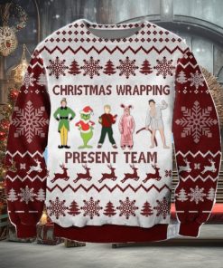Christmas Wrapping Present Team Muppet Home Alone Elf Grinch Knitted 3D Sweater For Christmas