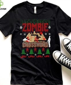 Christmas Zombie crossword game ugly shirt